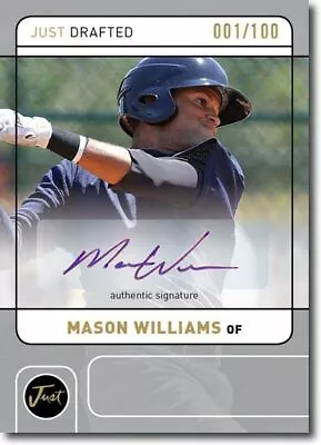 MASON WILLIAMS 2011 Just DRAFTED Rookie Autograph SILVER Auto RC #/100 • $11.99