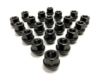 £17.99 • Buy 20x M12 X 1.5, 19mm Hex, Tapered Seat, Open Alloy Wheel Nuts (Black) Ford Focus