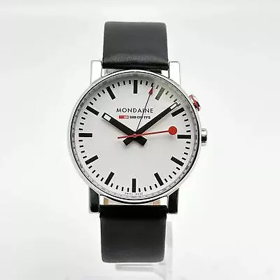 Mondaine Evo Alarm 40mm Steel White Dial Mens Quartz Watch A468.30352.11SBB • $510