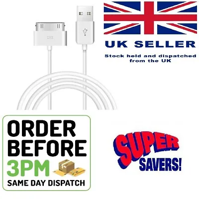 £2.94 • Buy Old Type USB Charger Sync Data Cable Lead For IPhone IPad IPod Touch Shuffle 1m