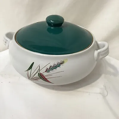 £10 • Buy Denby Greenwheat LIdded Casserole Dish Ovenproof 1960s Design By A.College
