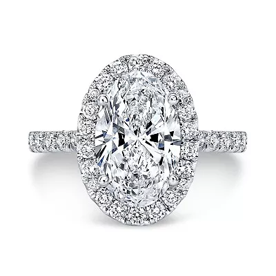 1.50 CT Oval Lab Grown Diamond Engagement Ring 18K White Gold IGI • $4950