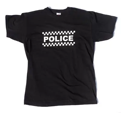 £4.70 • Buy Police T Shirt, Humorous Funny Style Black Fancy Dress Cotton Tee 