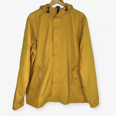 Old Navy Water Resistant Hooded Anorak Jacket Mens XL Mustard Pockets Packable • $26.99