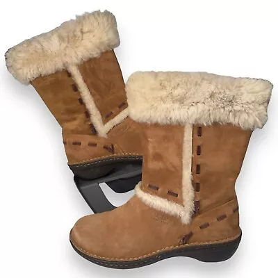 UGG Australia Elijo Shearling Style Vintage Boots Chestnut Brown 5674 Women's 8 • $65