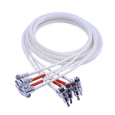 8AG OCC Silver Plated Hi-Fi Speaker Wire Lockable Banana Plug Audio Cable Cord • $72.37