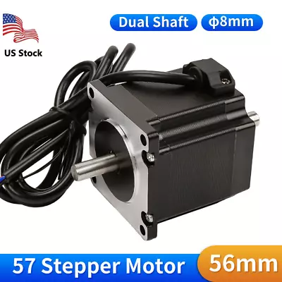 LUNYEE Nema23 Stepper Motor 57*56mm Φ8mm Double Shaft For 3D Printer CNC Machine • $20.33