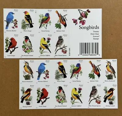 Booklet Of 20 Colorful Songbirds Stamp 1 Sheet Postage Stamps Invitations Stamps • $13.60