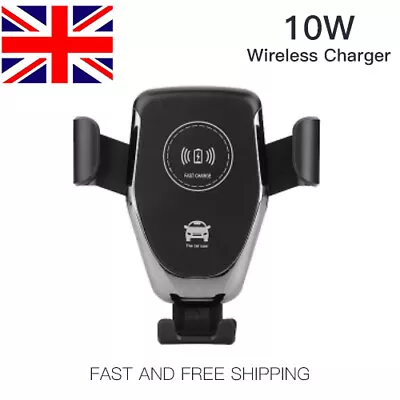 Wireless Car Charging Automatic Charger Mount Clamping Phone Holder For Apple UK • £7.99