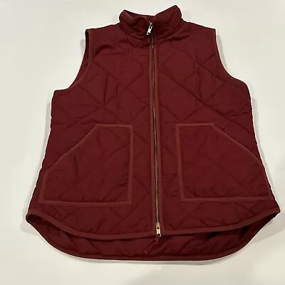 J. CREW Small Womens Puffer Vest Maroon Gold Zipper Vest Puffer Sm Fall • $16.25