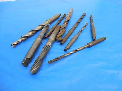 9pc Lot Morse Taper Hss Twist Drill Bits Various Sizes From 1/4 Up To 41/64 Mt • $44.99