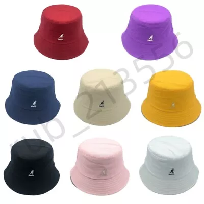 Kangol Washed Bucket Hat Casual Fashion Men Women Cotton Flat Top Hats Headwear • $10.20