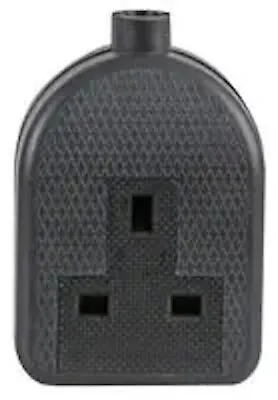 Rubber Extension Lead Socket End Single Gang Socket 13 Amp 13A BLACK • £6.04