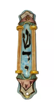 Vintage Ceramic Mezuzah Case Hand Painted Glazed Signed Made In Israel • $59.99