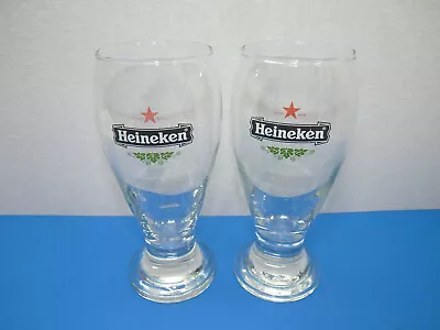 Set Of 2 HEINEKEN BEER GLASSES 285ml Heineken NV Brewery Netherlands VGC • $19.95