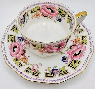 A. Lanternier Limoges Deco Wild Rose Floral Cup & Saucer France; Vintage Teacup • $24.99