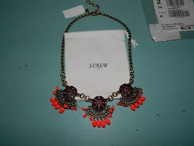 J Crew Necklace Statement Burnished Plum Fringed Fan  • $14.99