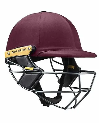 Masuri T Line Stainless Steel Wicket Keeping Helmet - Maroon - Senior • $149.30