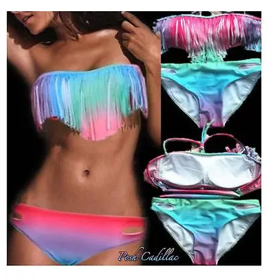 £28.90 • Buy Multicolor Tassel Fringe Bohemian Bikini L- XL