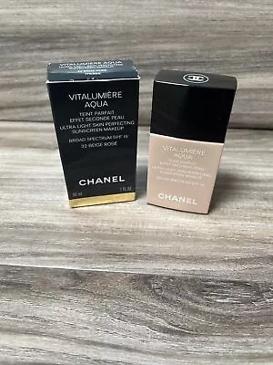 Chanel Vitalumiere Aqua Ultra-light Sunscreen Makeup  Spf 15 32 Beige Rose Nib • $53.99