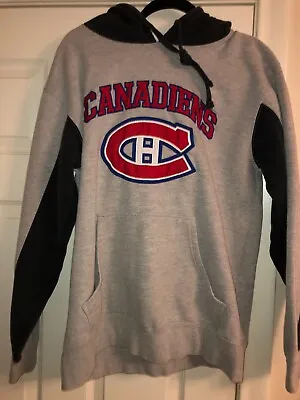 Montreal Canadiens Gray Logo Hoodie Sweatshirt NHL Authentic Sz Medium Stitched • $9.87