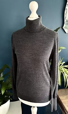 Jaeger Women's Grey 100% Wool Blend Jumper Roll Neck Pullover Size Small • £26