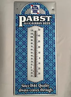 Vintage Original PBR  Pabst Blue Ribbon Beer Thermometer Metal Sign - Works • $119.99