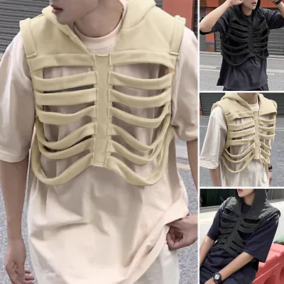 INCERUN Mens Hoody Hooded Sleeveless Tank Tops Hollow Out Ripped T Shirt Blouse • $31.34