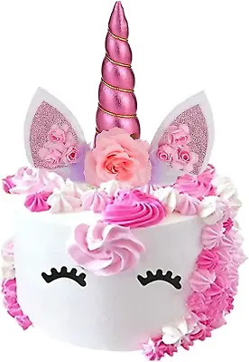 $28.49 • Buy Unicorn Cake Topper Cake Decorations Bakeware Decorating Tools Handmade Flowers 