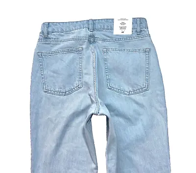 H&M Womens Flare Jeans Size 8 High Rise Light Blue Plain Minimalist Hippie NWT • $19.99