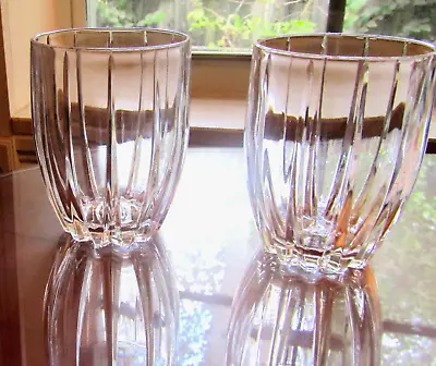 Omega By Waterford Crystal  Double Old Fashioned Glasses  4½  ~  SET/2 • $29.99