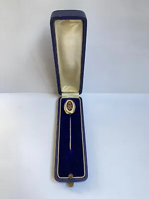 Imperial Faberge 14k 56 Gold Red Enamel Stick Pin Brooch Nicholas II • $2950