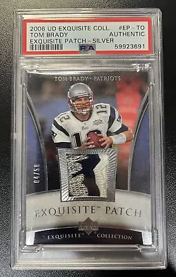 2006 UD Exquisite Collection ELVIS Logo Patch TOM BRADY /50 PSA Authentic PMJS • $4999.99