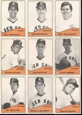 1979 TCMA Elmira Pioneer Red Sox Minor League Baseball Partial Set 25/29 • $45.09