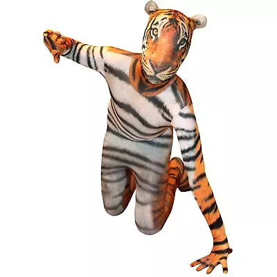 Kids Tiger Morphsuit Boys Girls Big Cat Animal Suit Halloween Costume • $32.95