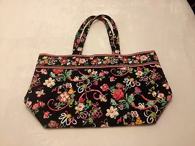 Vera Bradley Grand Tote XL Ribbons Floral Weekender Travel Shoulder Bag • $48