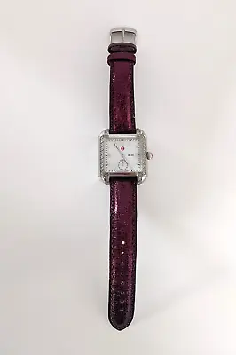 Michele Milou MW15A01A2025 66 Diamonds Quartz Women Purple Snakeskin Watch • $499