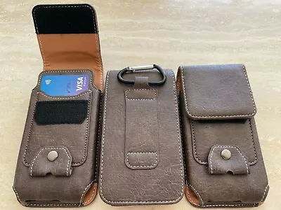 For Oneplus 7 Pro 8 Pro Brown Genuine Leather Belt Clip Loop Case Cover Holster • $19.95