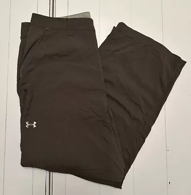 UNDER ARMOUR Mens 36 X 30 Dark Green Convertible Pants Zip To Shorts Nylon • $17.85