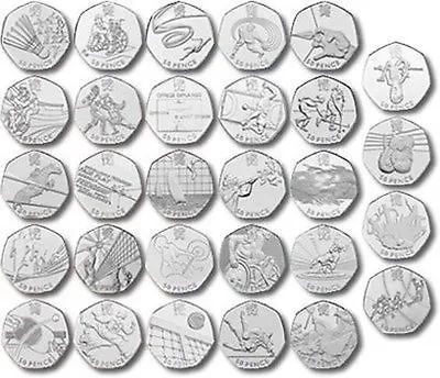 London Olympic 2012 50p Coins - Triathlon Football Judo Wrestling - FREE POSTAGE • £2.99