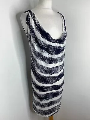 £105 • Buy Vivienne Westwood Anglomania Drape Sheath Dress M VGC Pattern Jersey Navy Casual