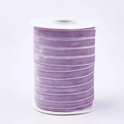 50yards/roll Single Face Velvet Ribbon For Choker Headband Craft 3/8 (9.5~10mm) • $11.98