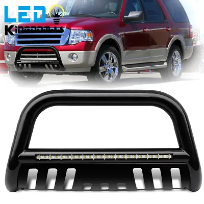 Bull Bar Push Front Bumper Grille Guard For 04–23 Ford F-150 W/ Led Lights Black • $128.60
