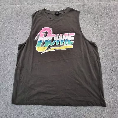 David Bowie Shirt Womens 20 Black Modern Sleeveless Singlet Music Summer Size 20 • $10.94