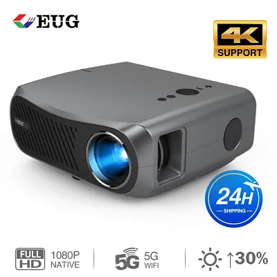 $591.59 • Buy 10000Lumens Native 1080p WiFi Projector 4K Android 6.0 BT Bundle 120in Screen