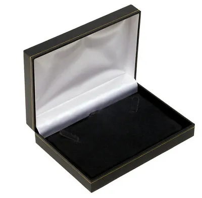 Luxury Black Leatherette Necklace Box Collarette Gift Box Jewellery Display Box • £7.99