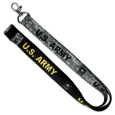 US ARMY LANYARD Key Chain Neck Strap ID Holder Breakaway Clasp Black Military • $6.50