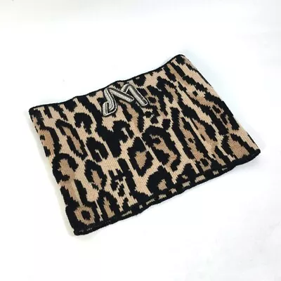 LOUIS VUITTON M74049 Leopard Print Snood LV Rheogram Sequin Scarf Brown/Black • £379.98