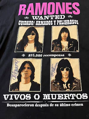 VTG 90's Ramones Adios Amigos  Tour T-Shirt. Size Xl Dates On Back SIGNED BY 2 • $500