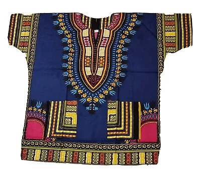 £12 • Buy Unisex Dashiki African Tribal Print Caftan Shirt Dark Blue, XXL